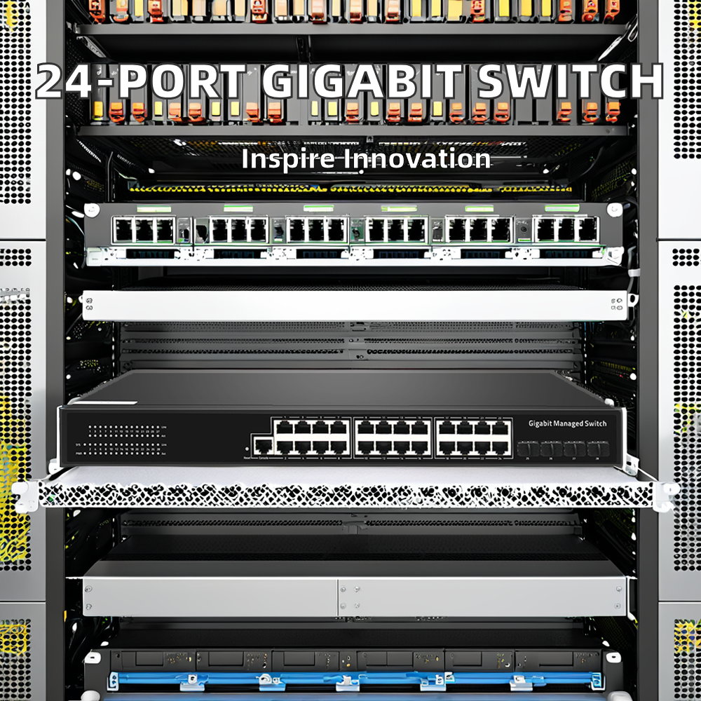 24 Port Managed Gigabit Ethernet Switch 1000mbps Poe SG3000-MG-24N4F with Full-Duplex Half-Duplex Communication Mode