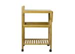 Full 86cm Bamboo Kitchen Cart Foldable Leaf 4 Flexible Wheels