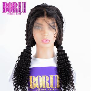 China Lace Front Human Hair Deep Curly Long Wig 100% Virgin Brazilian For Wemen factory