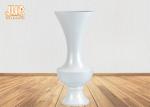 Wide Mouth Glossy White Fiberglass Planters Floor Vases For Artificial Flowers