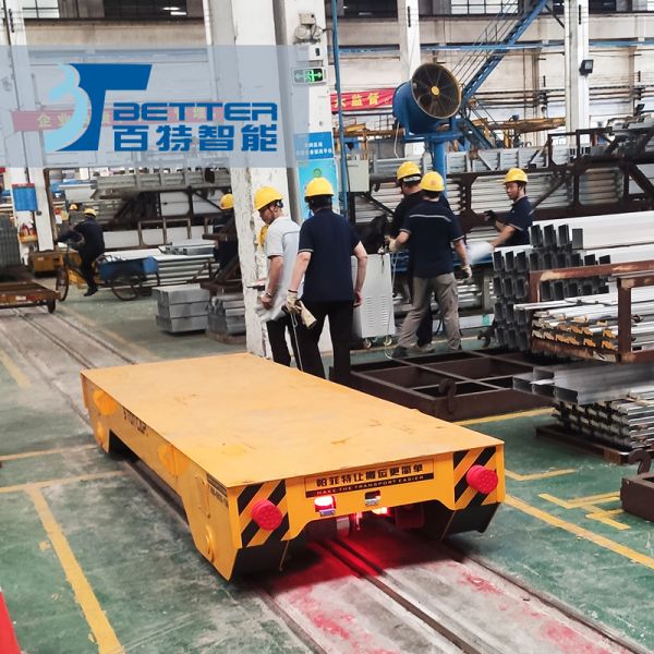 China China Supplier Material Handling Rail Transfer Cart Flat Trolley factory
