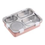 Metal Bento Lunch Box 4 Compartment 304 Stainless Steel Sealed Insulation 1130ml