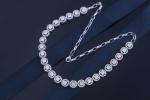 S925 Sterling Silver CZ Tennis Necklace For Engagement Gift