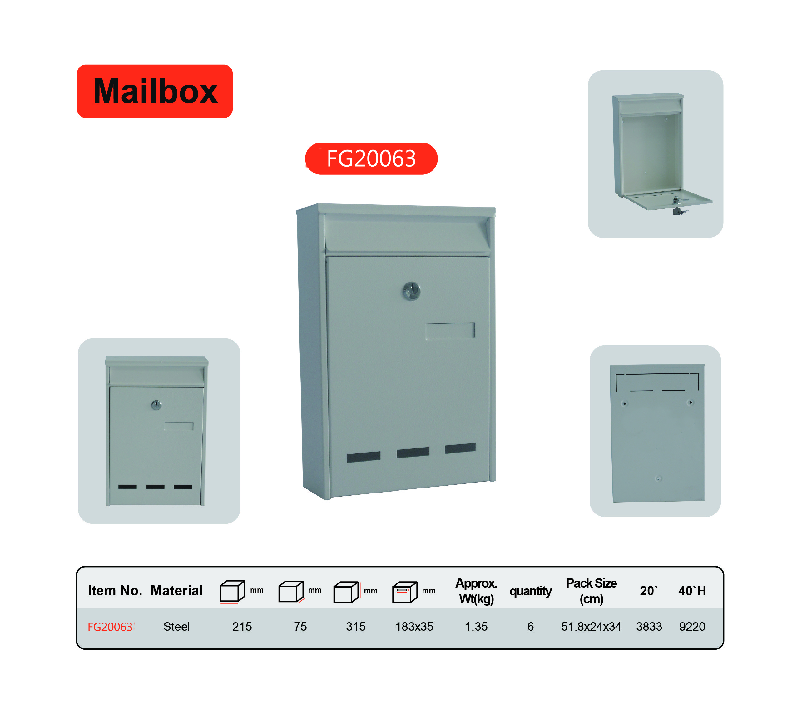 Heavy Duty Residential Mailboxes Durable Small Size Classic Style