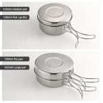 Silver Camping Non Stick Mess Kit Portable For Outdoor Hiking