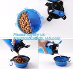 Dog Travel Water Bottle Collapsible Bowls, 2 in 1 Pet Food Container with