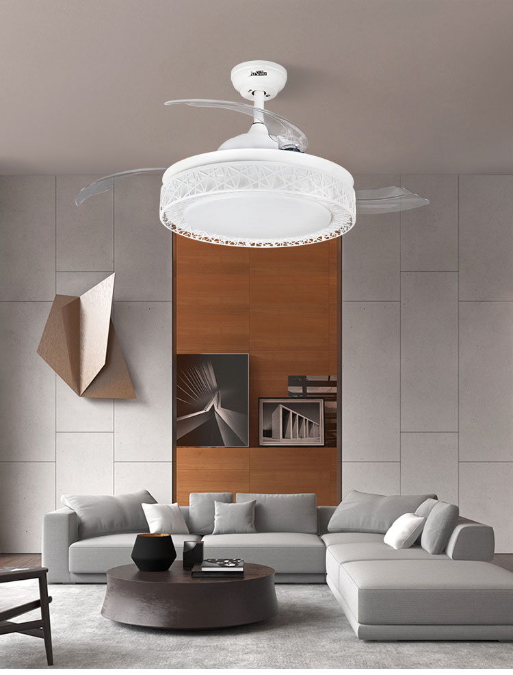 Home Decorative Ceiling Fan with Retractable Blades and Remote Control 42" Blade Size