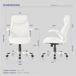 Comfortable PU Leather Office Chair with Lumbar Support 27.55D x 26.77W x 43.3H