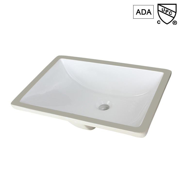 Porcelain Ada Compliant Commercial Bathroom Sinks Undermount Smooth Polished