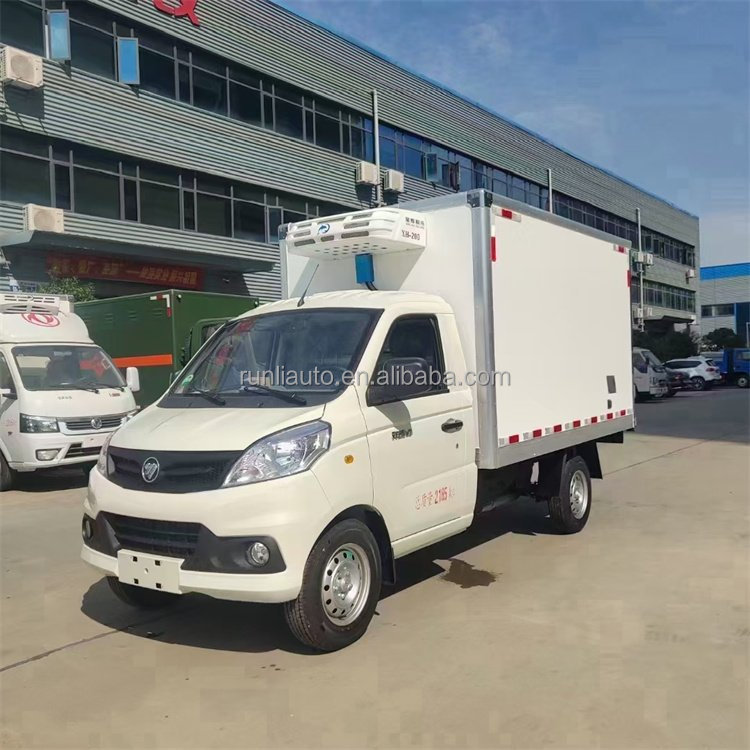 Factory Customized Foton Xiangling V1 Small Mini Refrigerator Truck Freezer Food Meat Container Refrigerated Box Truck