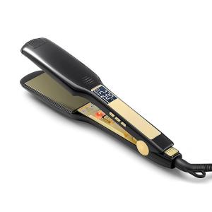 China Multiscene Wide Flat Iron Hair Straightener Titanium Digital LCD Display 110-220V factory