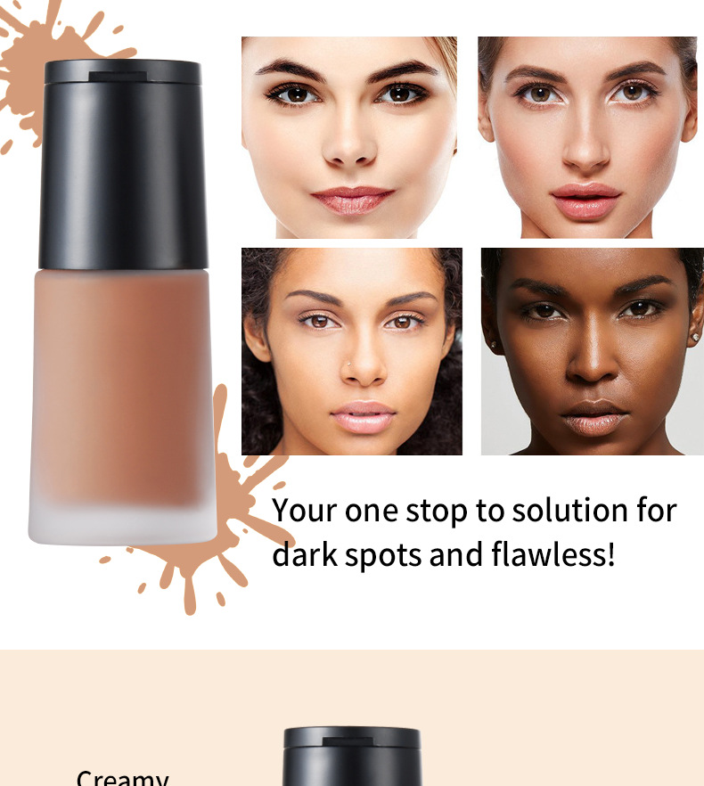Wholesale Private Label Vegan Long Lasting Sweatproof Waterproof Makeup Face Liquid Foundation for Black Women