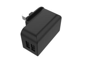 China Dual USB Ports Black 5V3.4A UK Charger Plug factory
