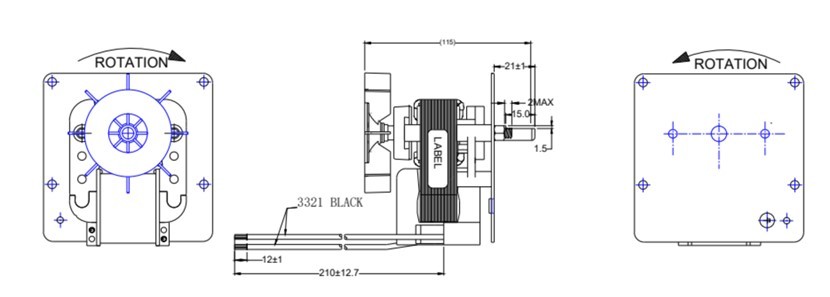 85W 0.76A C Frame Fan Motor AC Single Phase Shaded Pole Fan Motor For Pump