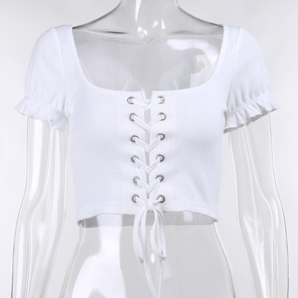 Skinny Navel Multi - Color U Collar Corns With Cardigan Blouse Women