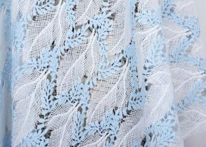 China Dubai Stretch Water Soluble Embroidered Sequin Lace Fabric Blue And White Color factory
