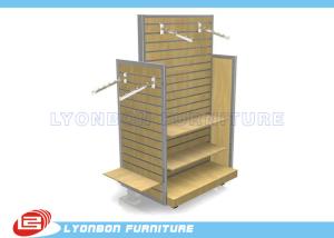 China OEM Four - Side MDF / Metal Slatwall Display Stands For Garment Presenting factory