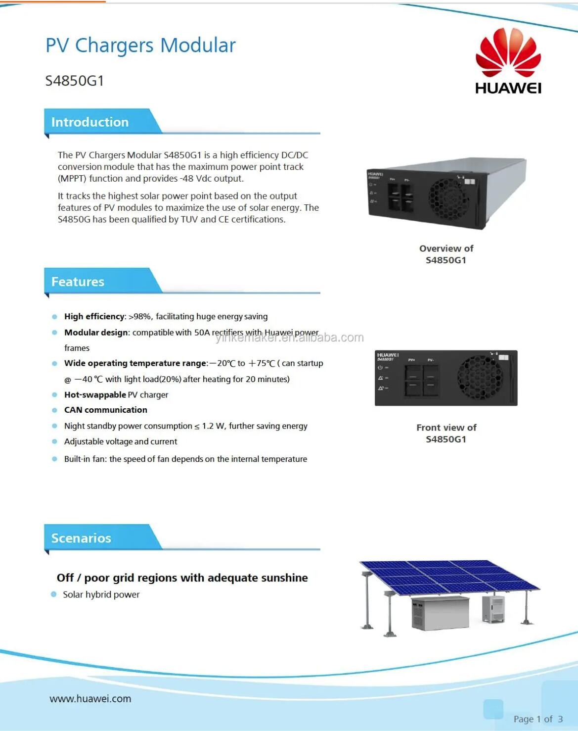 Huawei S4850G1 Solar Control Module For Outdoor Cabinet EN3M61SSUA01