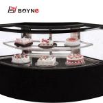 D Type Horizont Al Two Layers Cake Display Freezer Fan Shaped