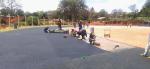All Weather Spray Coated Synthetic Jogging Track Flooring Eco-Friendly