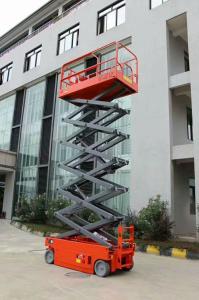 China 4m 8m 12m Lift Height Steel Order Picker Forklift Electric Hydraulic Self - Propelled Scissor Lift factory