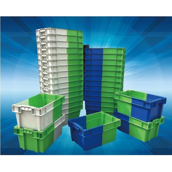 China Bi-Color Stack and Nest  Plastic Container & Crate EU 600*400*300MM factory
