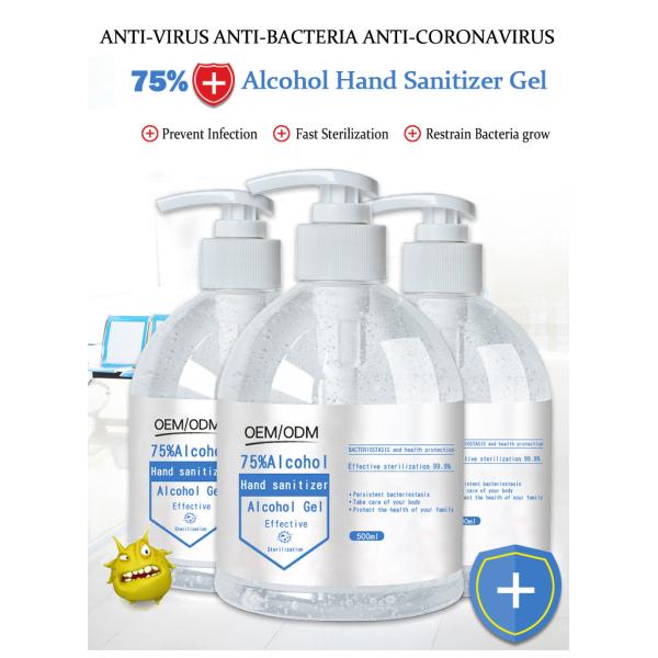 75% Alcohol Waterless Hand Sanitizer Antibacterial Hand Gel Custom