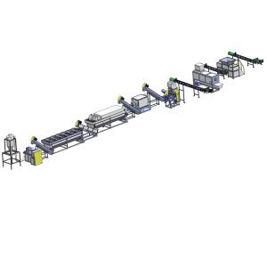 China Fully Automatic Plastic Washing Recycling Machine 1000kg/h For PP PE Films / PP Woven Bags factory
