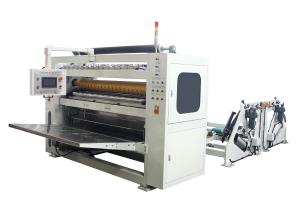 China 50HZ Tissue Paper Production Line , Steel To Steel Embossing V Fold Facial Hand Towel Tissue Interfolder Machine factory