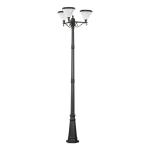 All In One Solar Landscape Lighting Garden Pathway 3 Head Outdoor Post Light