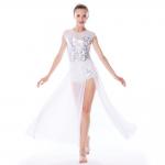 MiDee Best Sell Lyrical Dance Costumes Dresses Floral Sequins Leotard Cap