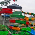 Colorful Design Fiberglass Pool Spiral Slide LANCHAO-WS07 For Aqua Theme Park