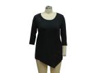Front Length Back Short Casual Ladies Wear Women'S Plus Size 3 4 Sleeve Tunics