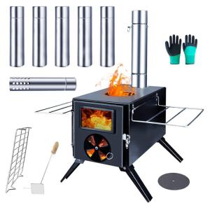 China Portable Folding Black Wood Burning Fire Pits Perfect for Outdoor Camping and Picnic factory