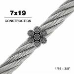 Customized Length 7x19 1/16 Inch AISI304 Marine Grade Stainless Steel Wire Rope
