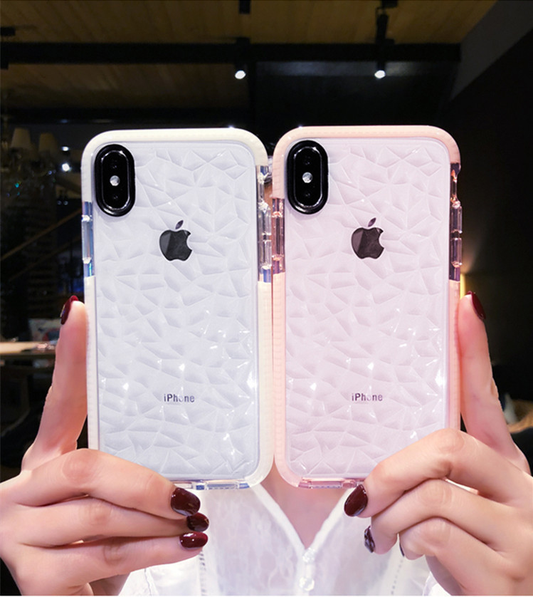 Iphone XS Max Shockproof Phone Cases Diamond 3D Anti-Skid Shatter Resistant