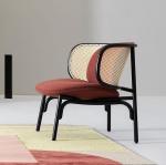 Wooden Single Rattan Chair for Latest Design Upholstered Wood Chair W68*D70