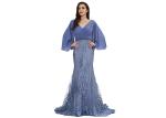 Nature Waistline Simple Vintage Long Evening Dresses For Ladies Europe Style