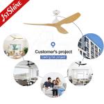 52" Modern DC Ceiling Fan with ABS Wood-Look Blades