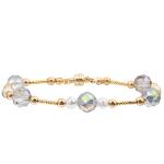 Freshwater Pearl Bracelet Set With 4 Colors Crystal Faceted Beads Magnetic