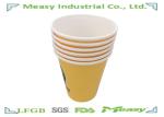 Double PE Coated insulated Cold Paper Cups In Yellow and Black Printing