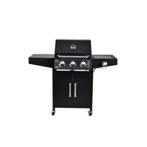 China Flat Top Garden Gas BBQ Grill with Side Cooker 3 1 Steel Flame Safety Device 13000BTU*4 factory