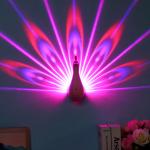 Novelty gifts product Peacock projection lamp, funny kids peacock wall lamp