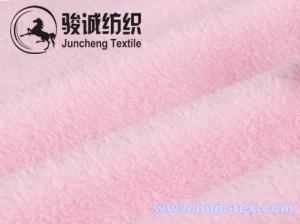 China Double sides solide dye coral fleece fabric for blanket fabric and apparel factory