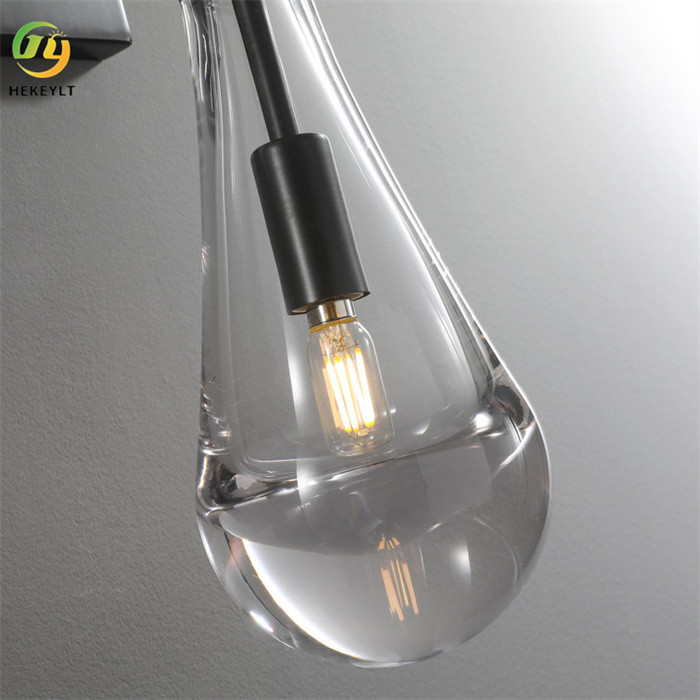 Drops Blown Glass Gold Modern Wall Light For Bedroom Living Room
