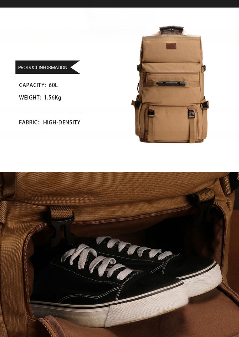 Characters Pattern Waterproof Multi-Function Outdoor Carrying Bag with Button Closure