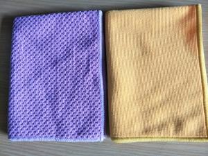 China Big Pearl Purple Hand Microfiber Kitchen Towels 40*40cm 350gsm factory