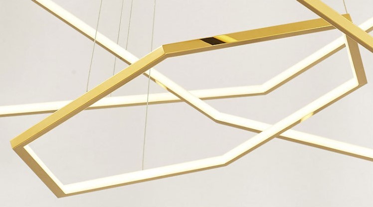 Electroplated Stainless Steel Led Ceiling Lights Acrylic Modern Commercial Chandelier E14