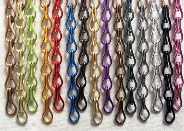 Anodized Chain Link Door Curtain , Fine Aluminium Fly Curtain For Bars /