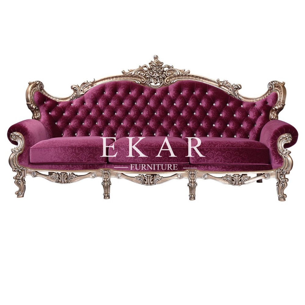 Velvet Chesterfield Sofa Set Antique Luxury Fabric Living Room Furniture